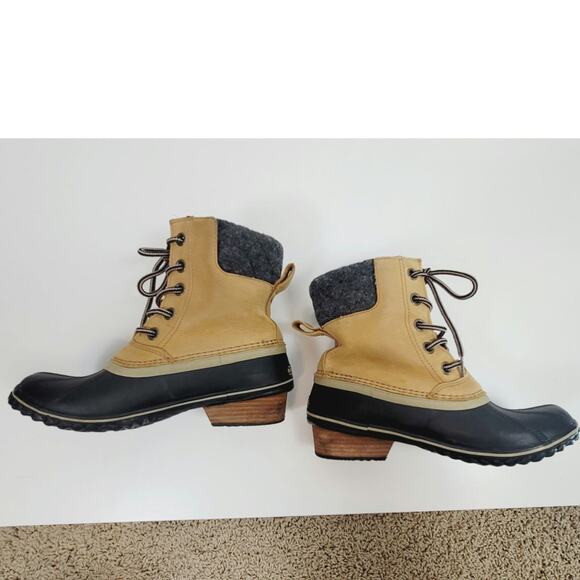 Sorel Slimpack II Lace Up Winter Duck Boots in Tan, sz 8.5 - Picture 11 of 14